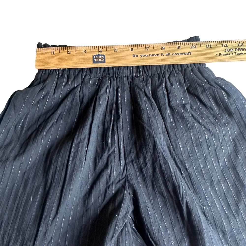 Charlie Holiday Madonna Shorts Black Lurex Pinstripe Paperbag Waist Size 2 NEW